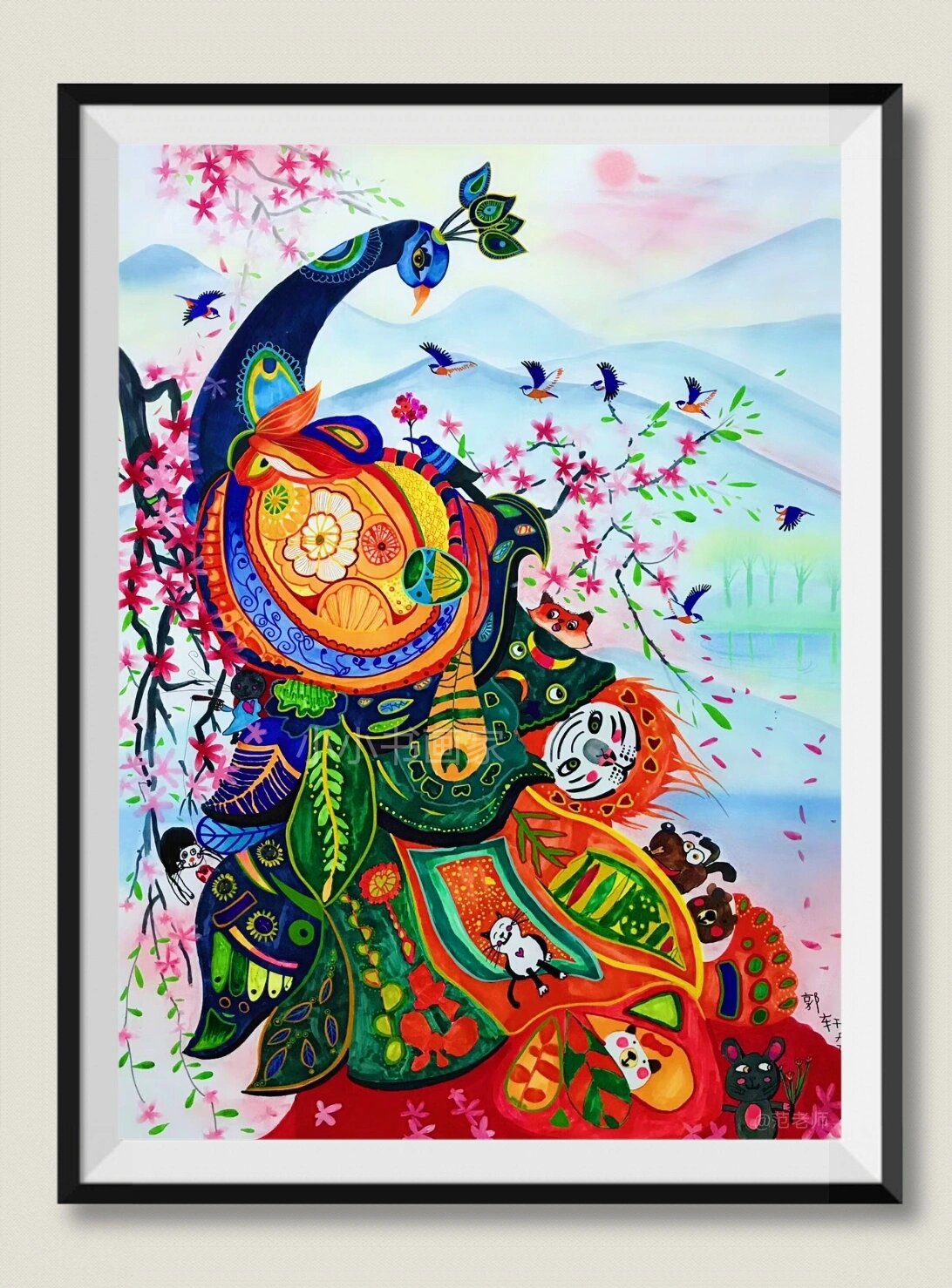创意儿童画|那些孩子画的孔雀