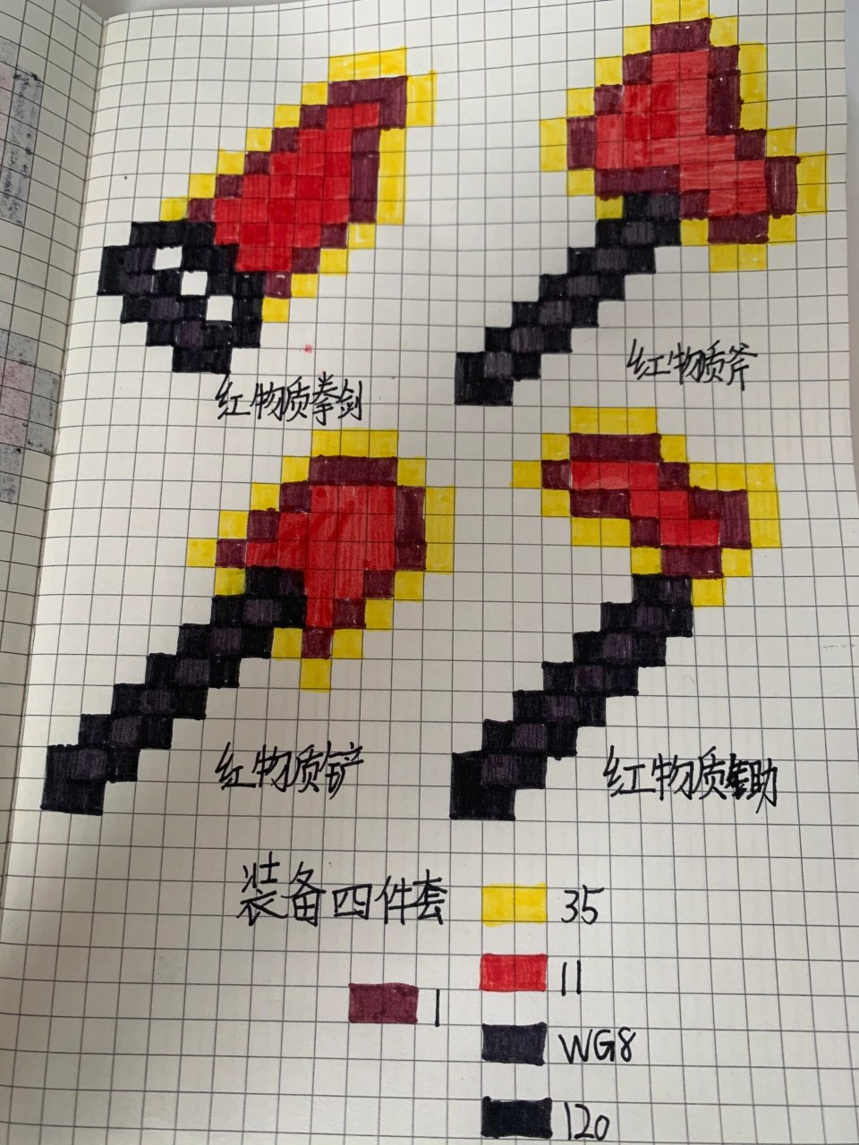 红物质四件套 #我的世界# #像素画