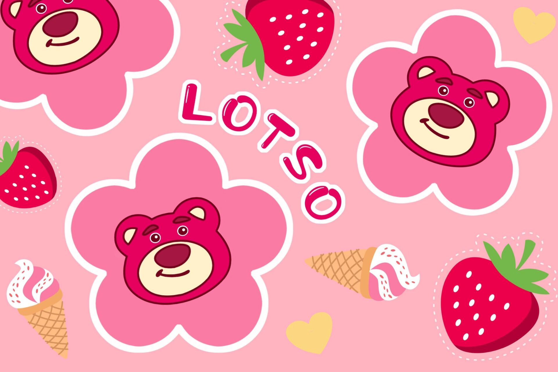 草莓熊壁纸清新图片