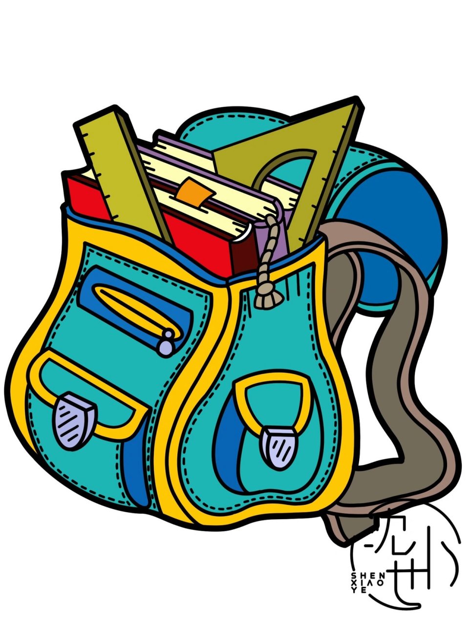 开学季素材——小书包系列(上色版)