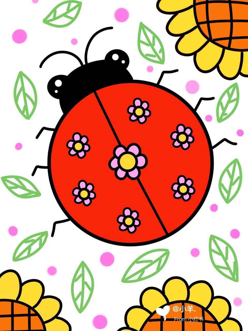 可爱的小瓢虫94儿童创意画 简笔画 简单 #创意美术儿童画# #儿童