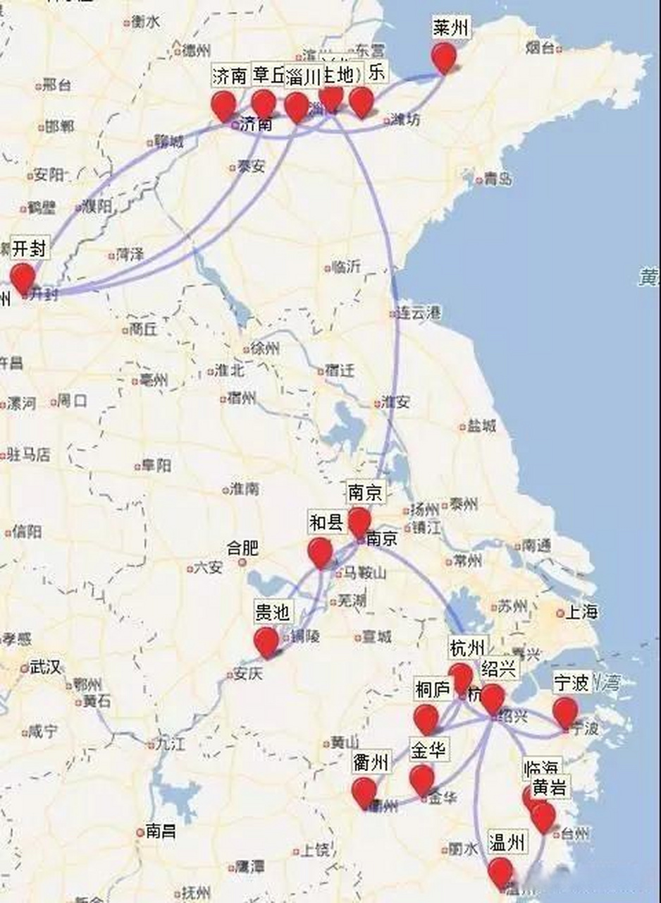 宋朝词人李清照一生行迹路线图中国历史风光人文地理 宋朝诗人李清照