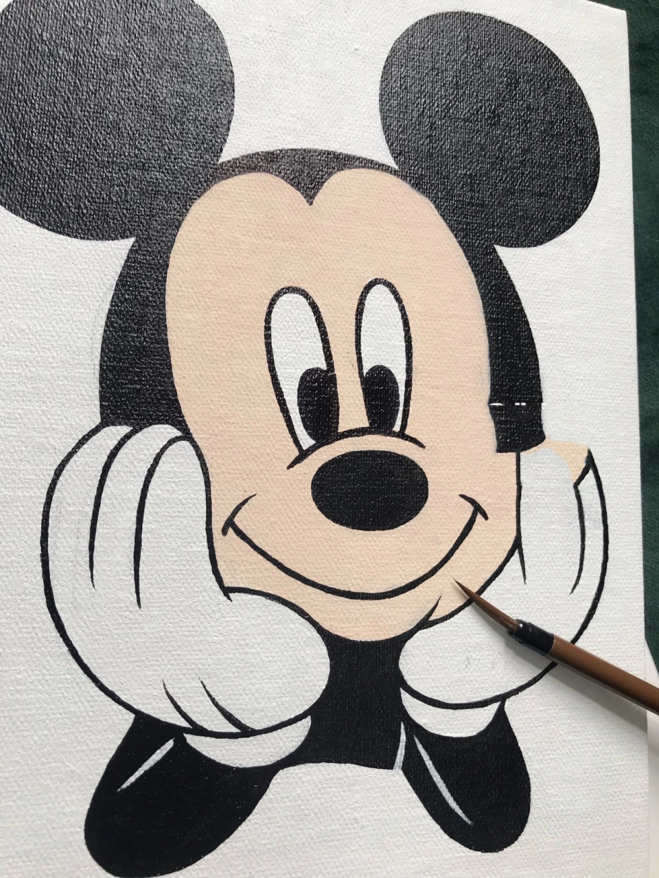 丙烯画|装饰画|米老鼠米奇|颜色77步骤 02米奇和米妮头像篇91