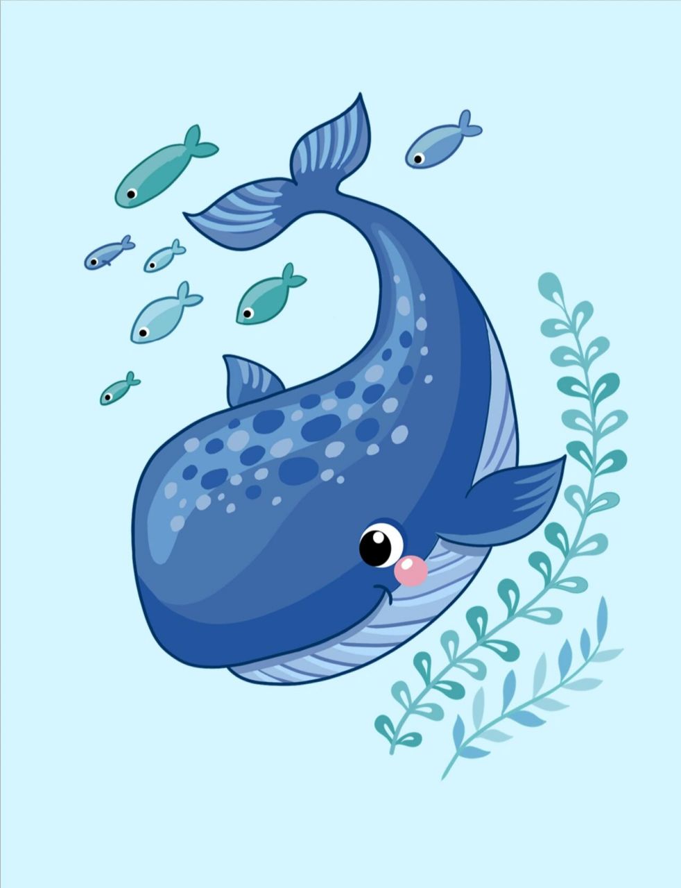 03海洋生物小鲸鱼绘画教程(含线稿)