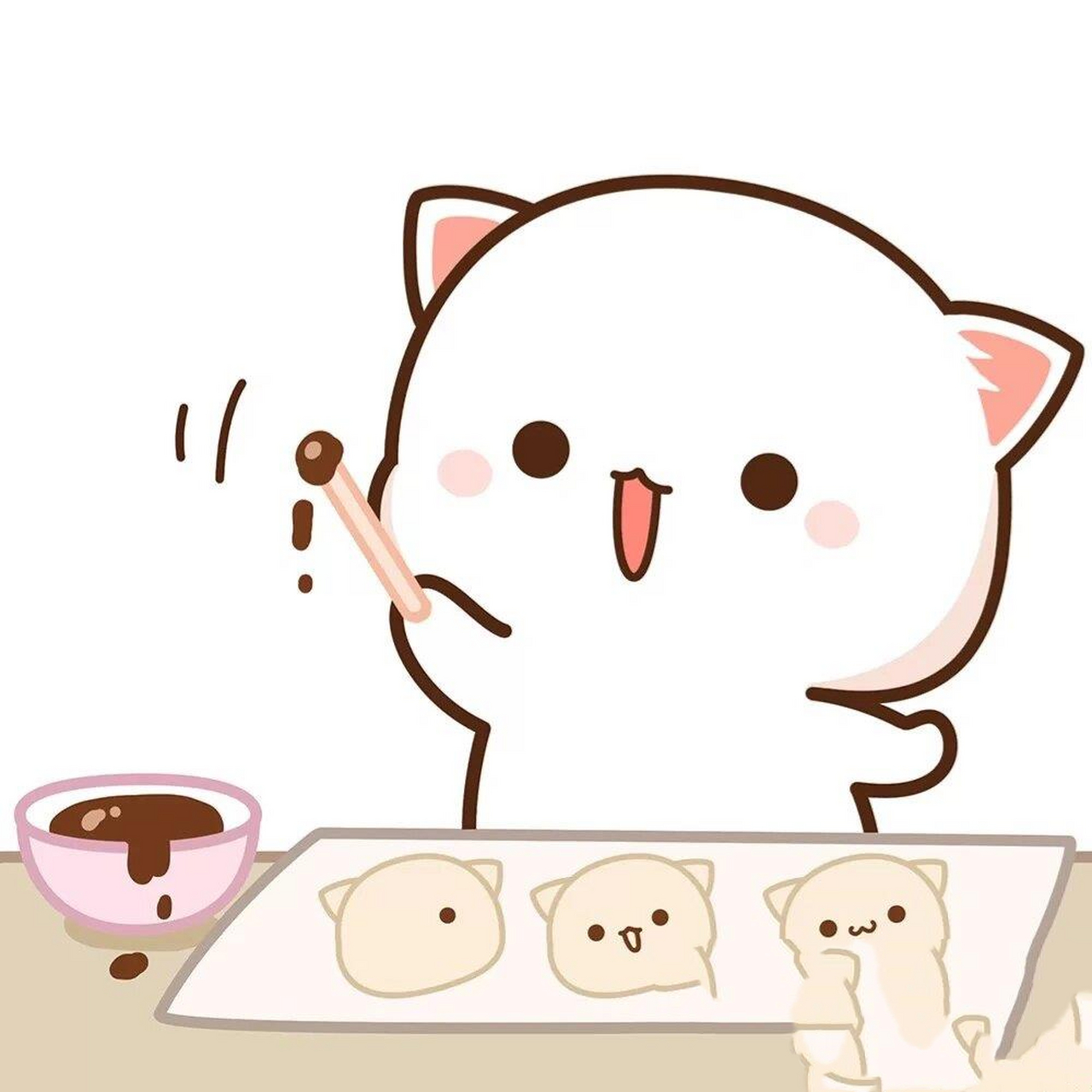 蜜桃猫情侣图片情侣小表情 最爱蜜桃猫,可爱俏皮,肉墩墩,爱情就要像