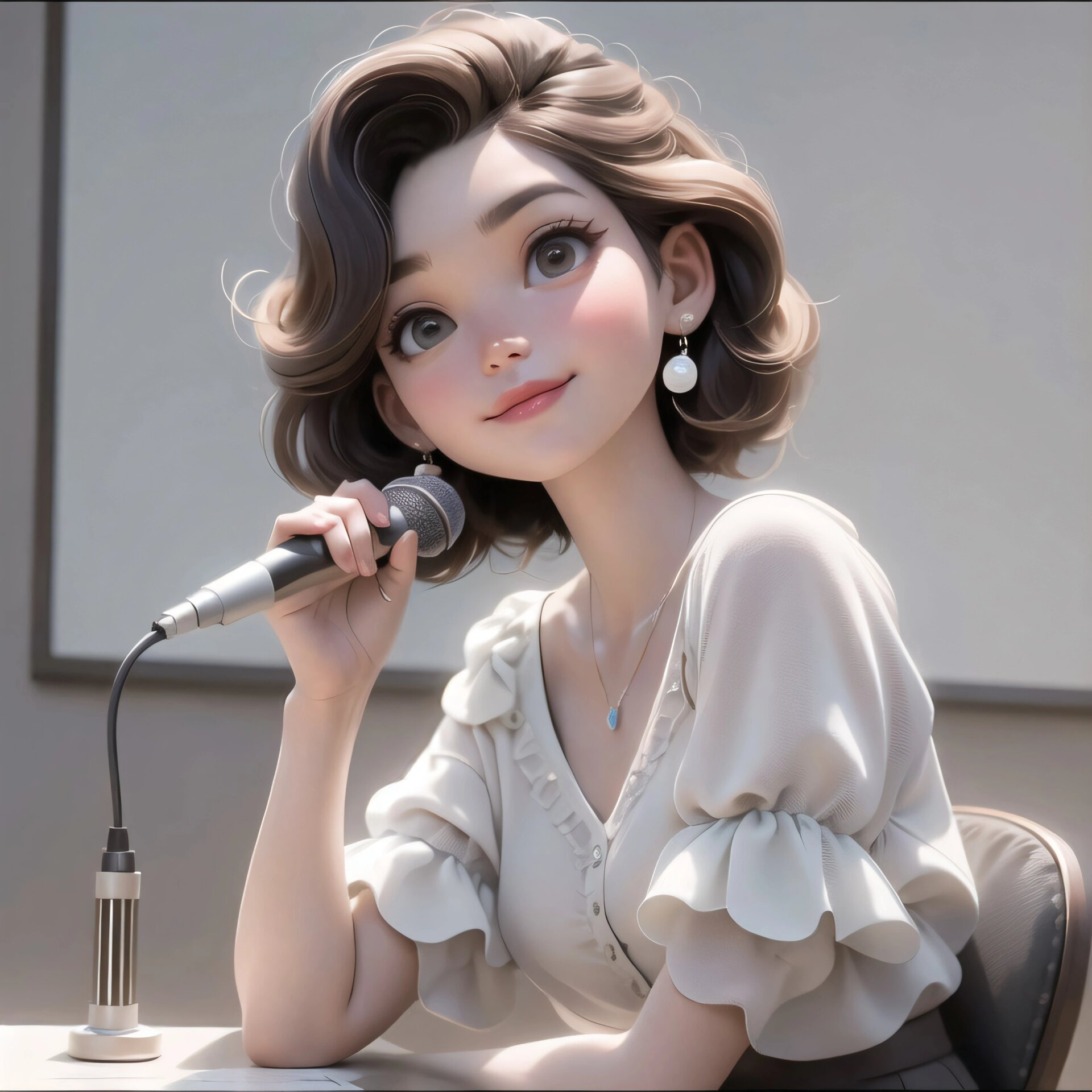 粉丝许愿职业头像96短发播音员92