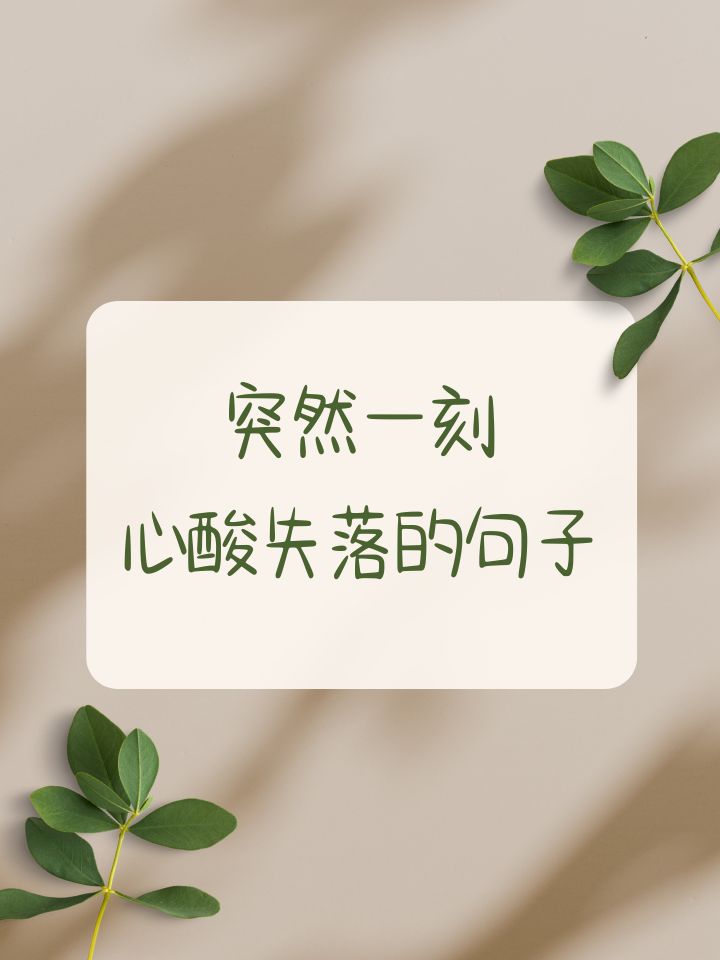 突然一刻心酸的失落句子