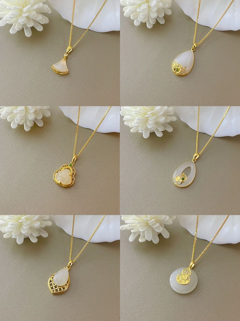 时尚款78金镶玉吊坠,寓意美好,显气质!