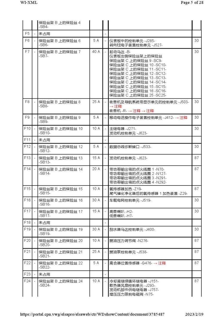 途观喷水电机保险丝图图片