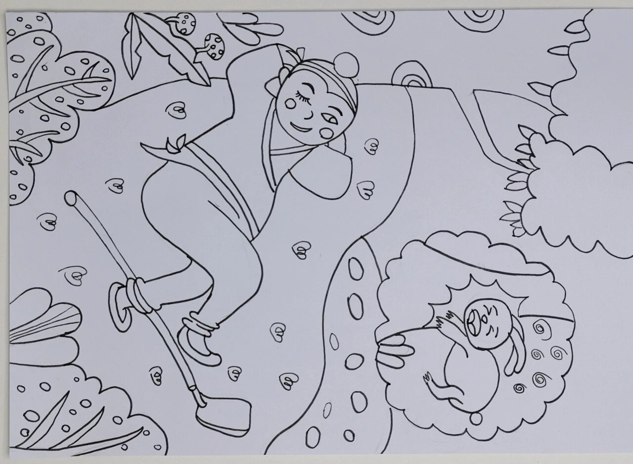 马克笔|《守株待兔》寓言故事绘画