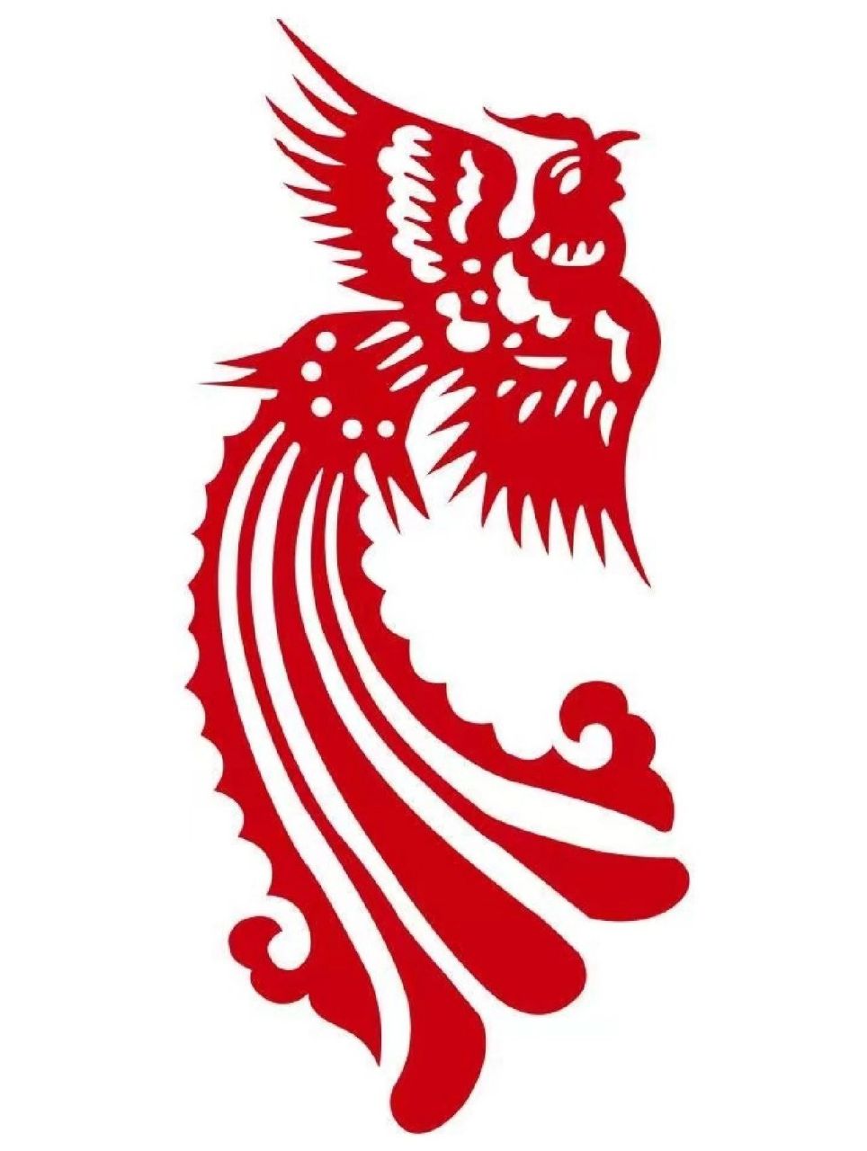 剪纸图案分享之"凤凰" 丹穴之山,有鸟焉,其状如鸡,五采而文,名曰凤皇.