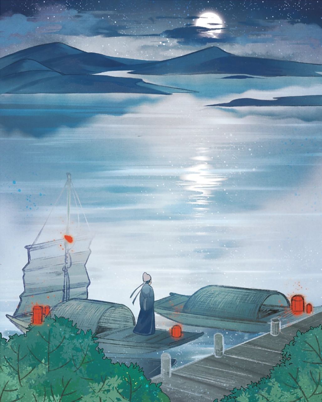 画一首诗——《泊船瓜洲》 画与诗的结合,让孩子,充分发挥自己的想象