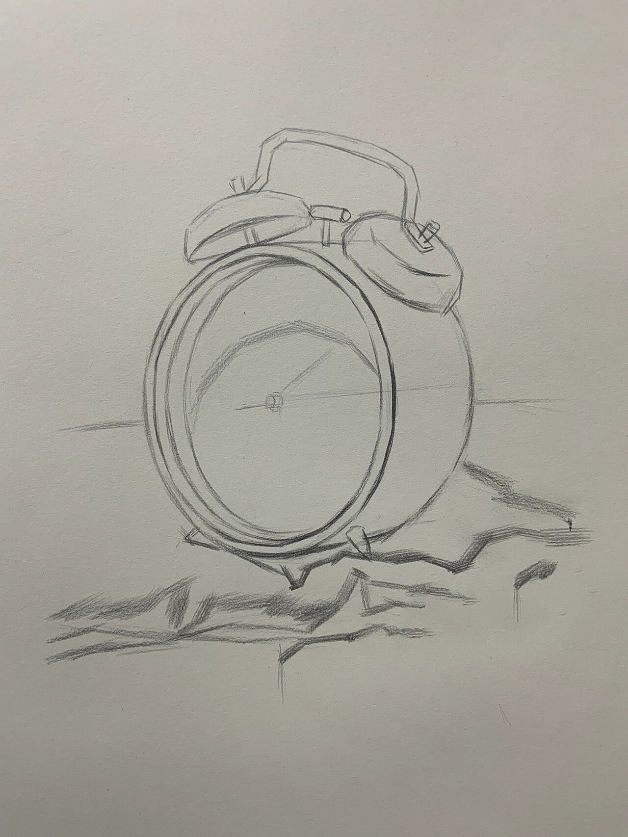 被闹钟所支配的恐惧 素描静物步骤过程
