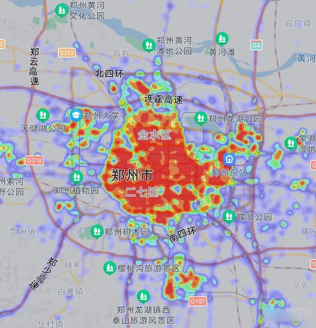 郑州热力图实时图片