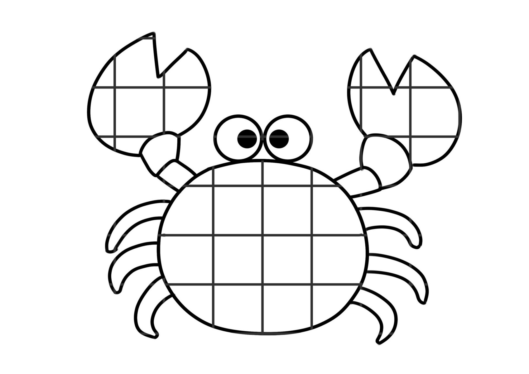 海洋小动物格子画 可打印素材哦!