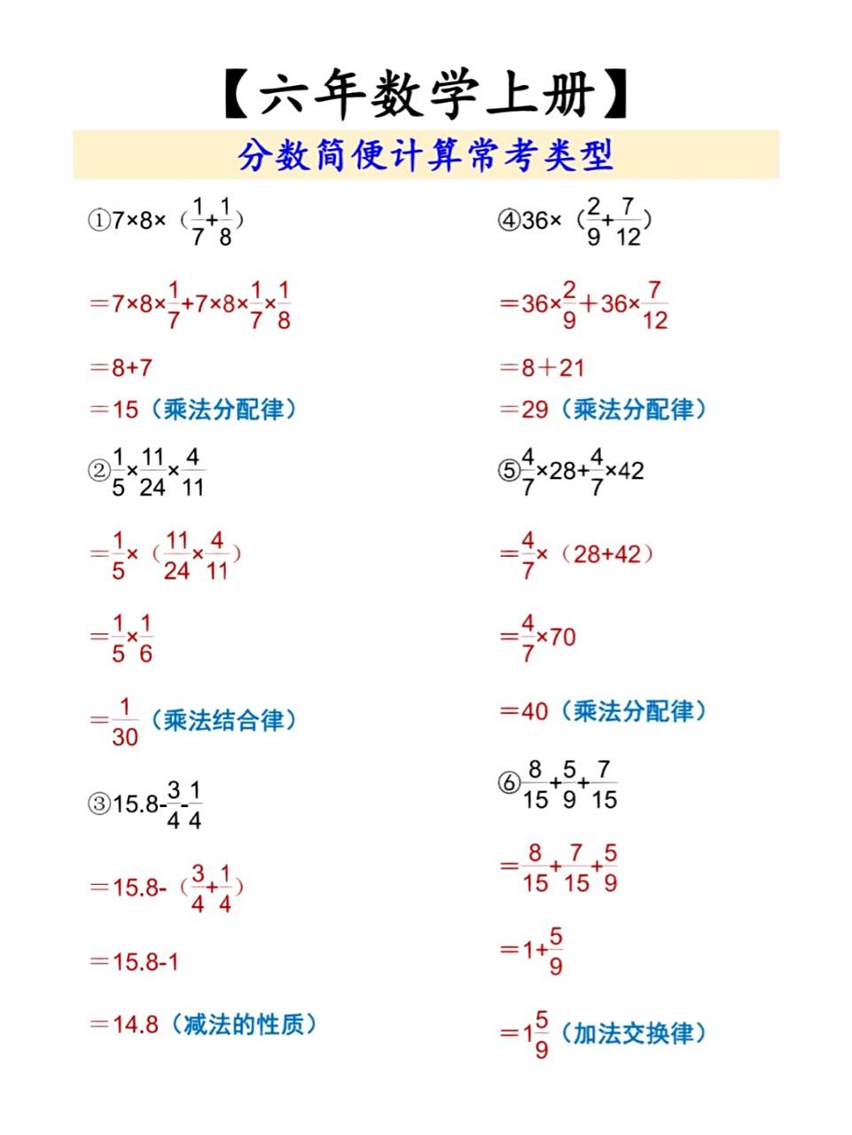 小学数学怎么学# #六年级数学# #简便计算# #小学计算题