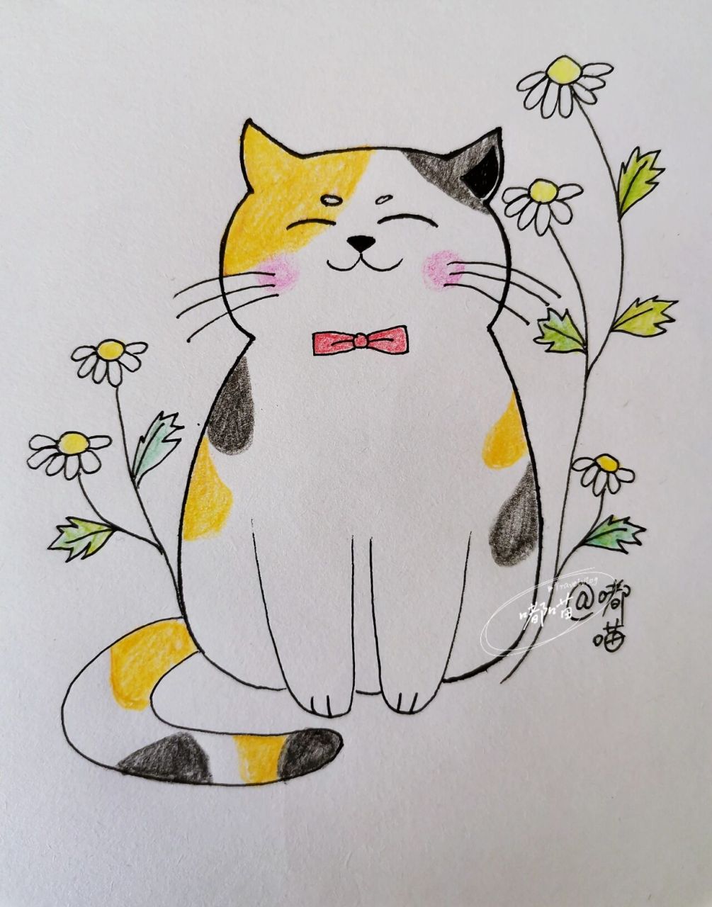 小猫简笔画 可爱 简单图片