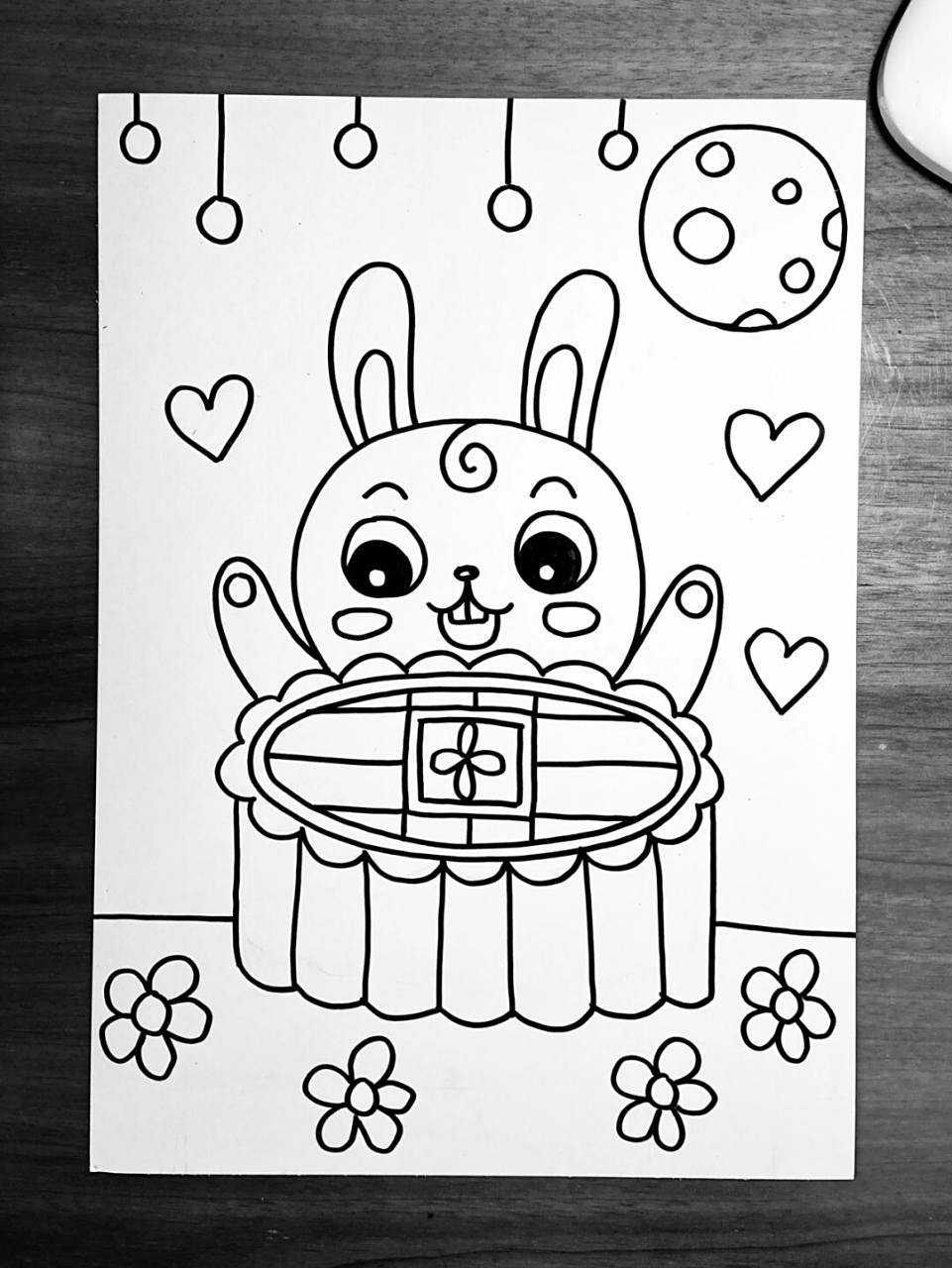 【中秋吃月饼04】马克笔儿童画简单教程简笔画 中秋节主题原创儿童