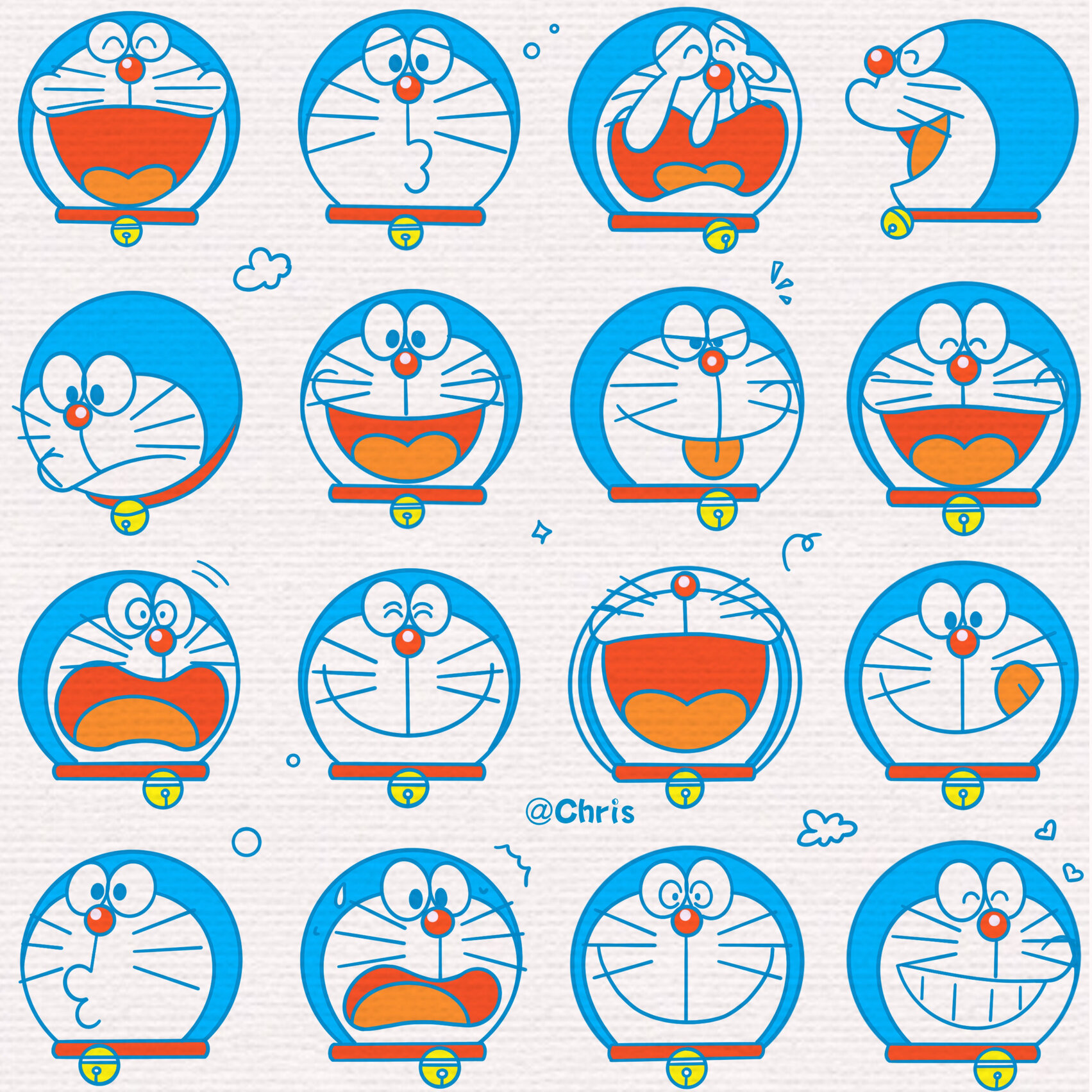 哆啦a梦表情💓·附线稿