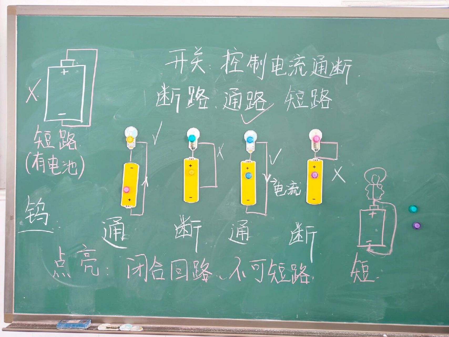 2点亮小灯泡)给学生做实验,准备了25组,拿了好多透明杯来装.