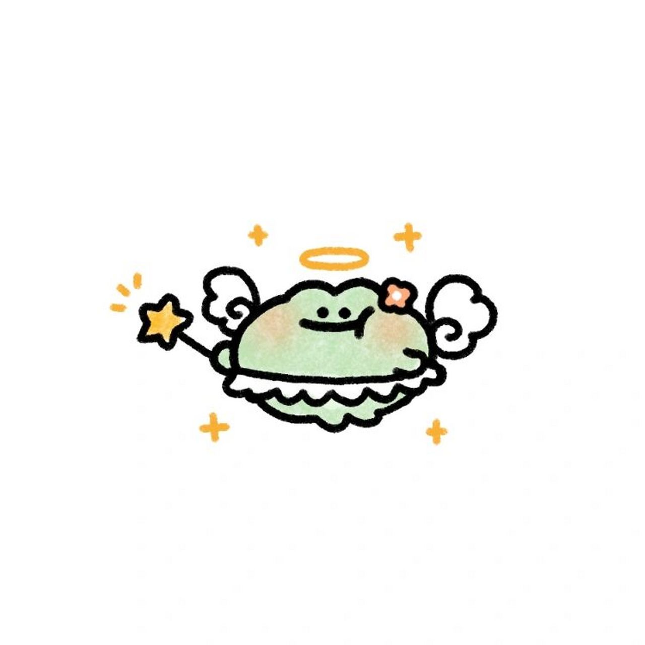 新鲜的豆姆蛙蛙头像出炉 画了一些一些蛙蛙头像杂图 (小天使蛙蛙给