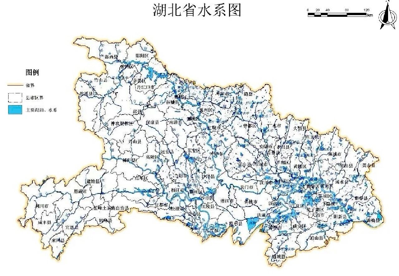 湖北省水系分布图图片