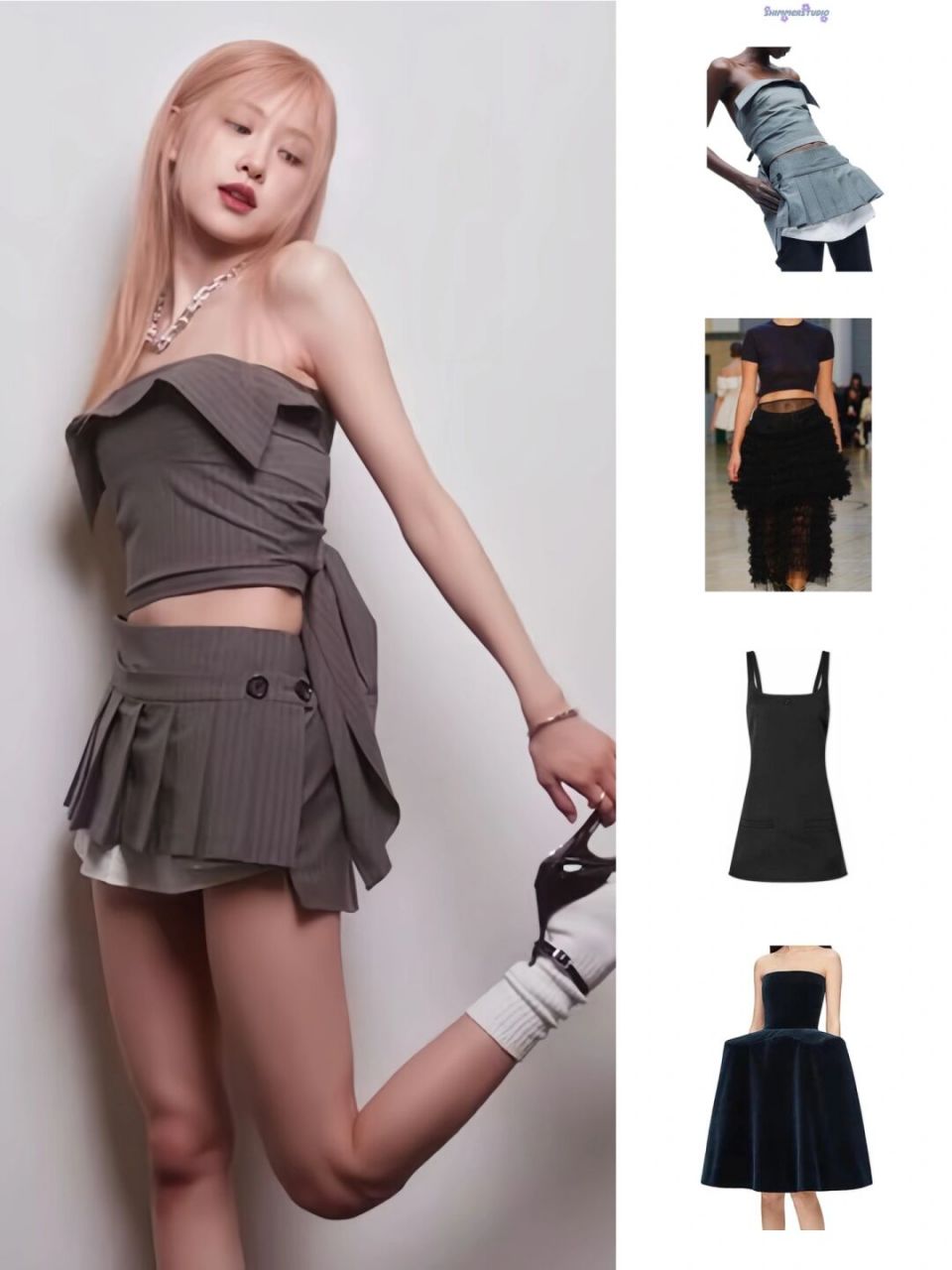 rosé朴彩英elle裙子合集 刘海很适合!