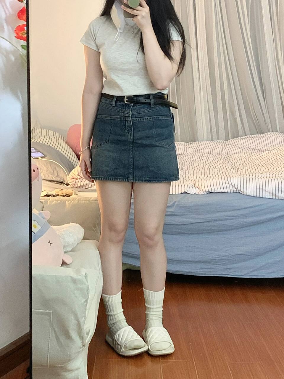 120斤微胖女生的日常显瘦小穿搭～ 突然挺喜欢自己肉肉的腿,我是大腿