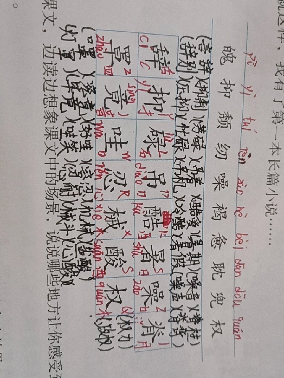 五年级语文上册第18课.《慈母情深》生字组词.