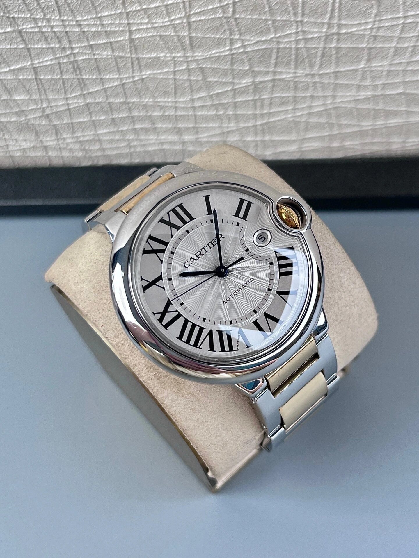 卡地亚间金42尺寸蓝气球/超高性价比 卡地亚蓝气球系列w69009z3男士