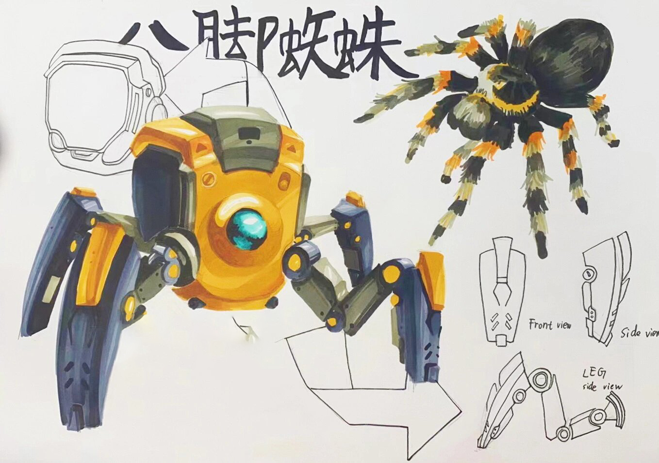 教你画八脚蜘蛛仿生机甲