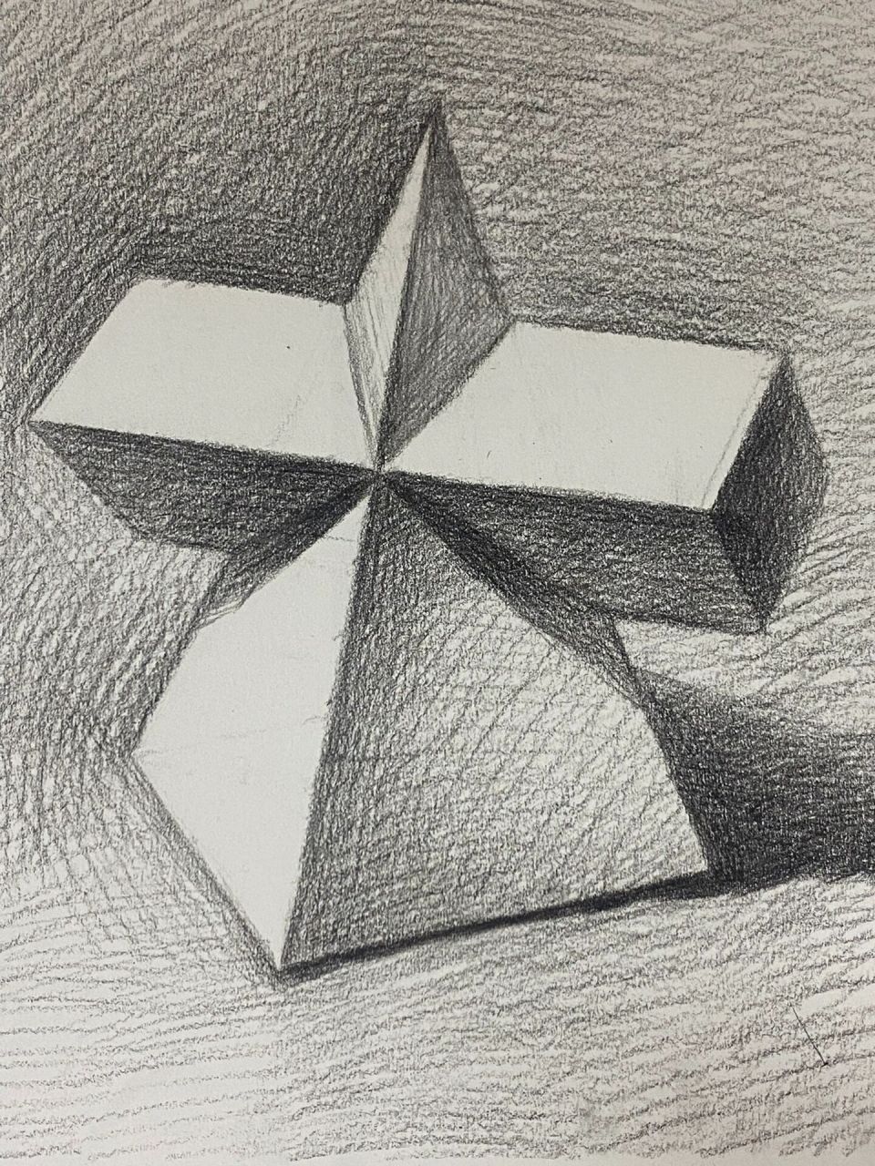 石家庄美术中考 三棱锥穿插体