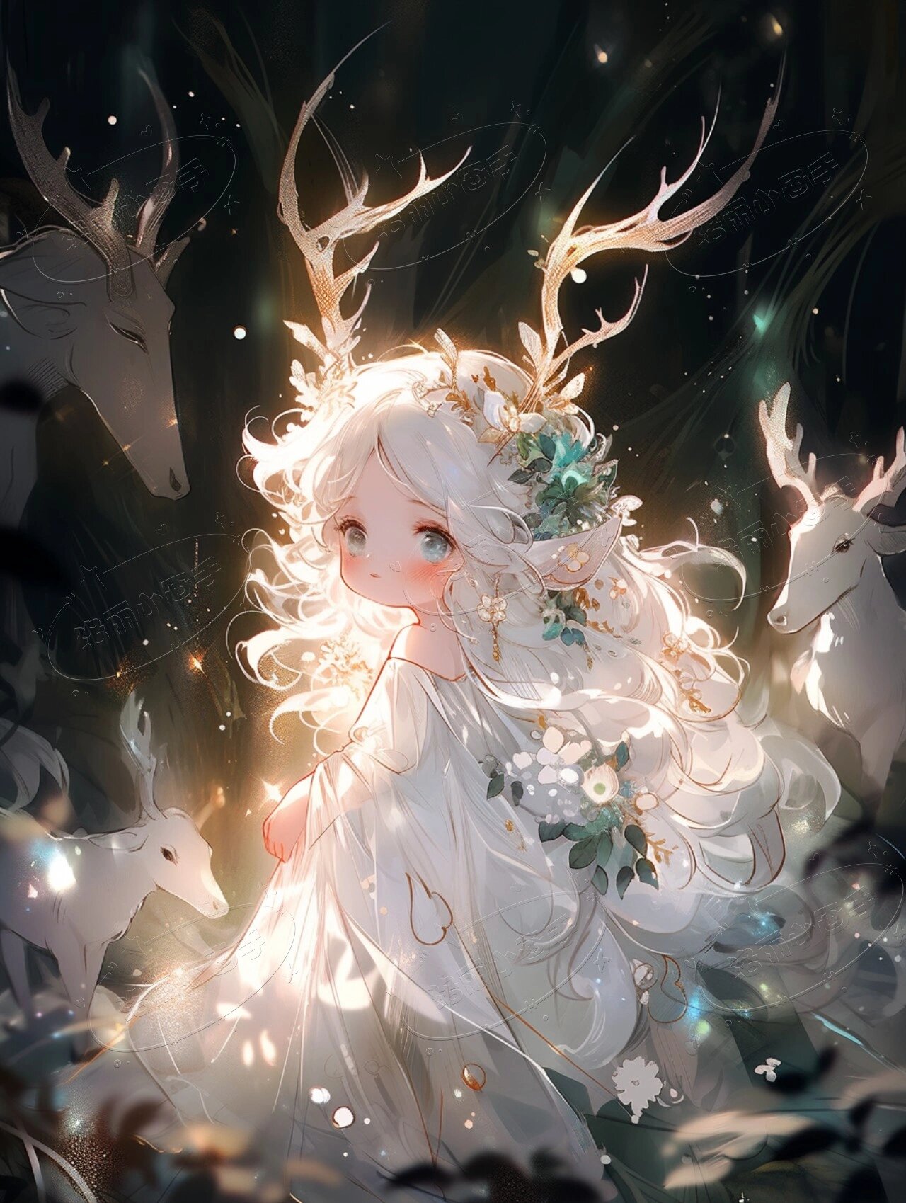 神鹿女孩 头像壁纸 超可爱的小鹿女孩,祈愿安康 谢谢