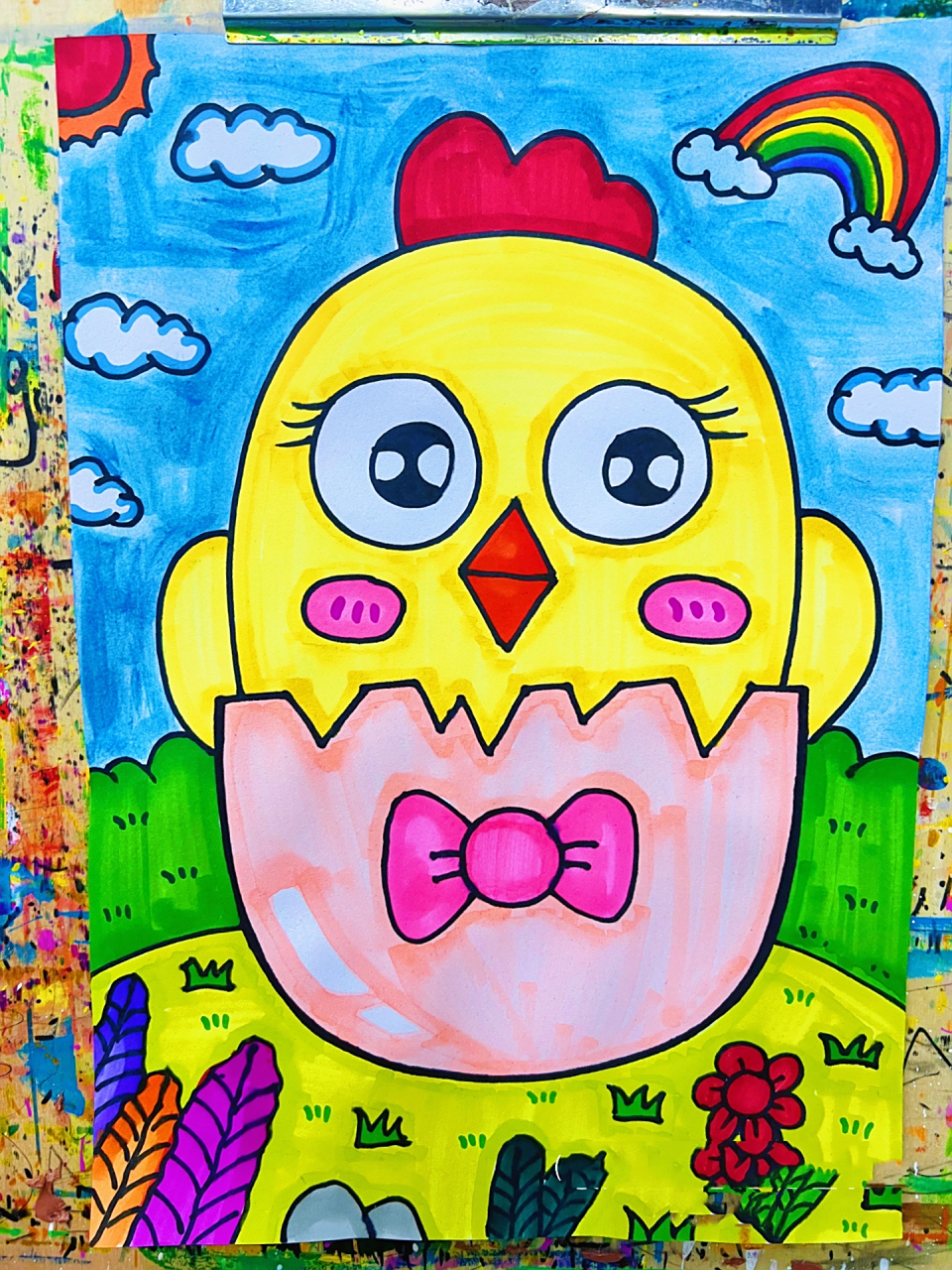 创意儿童画《出壳的小鸡》启蒙班48 适合4—5岁的宝贝哦