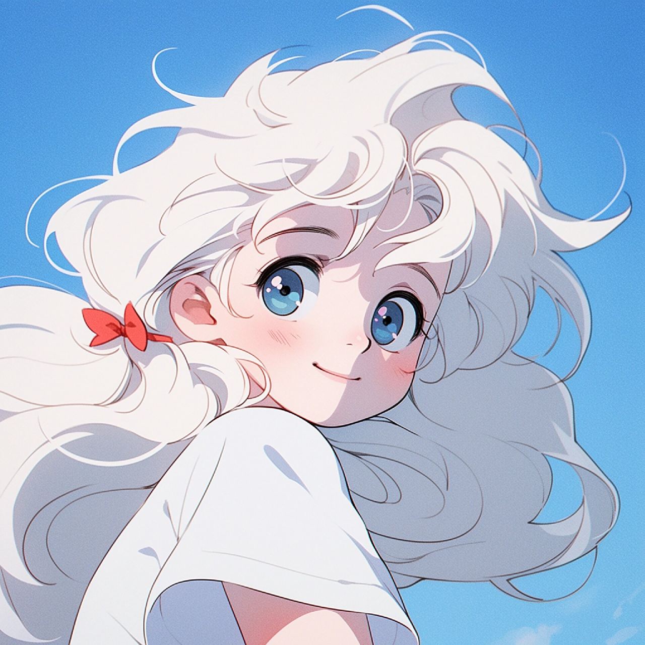 动漫头像丨97治愈系蓝白系列7 自信的女孩最美!