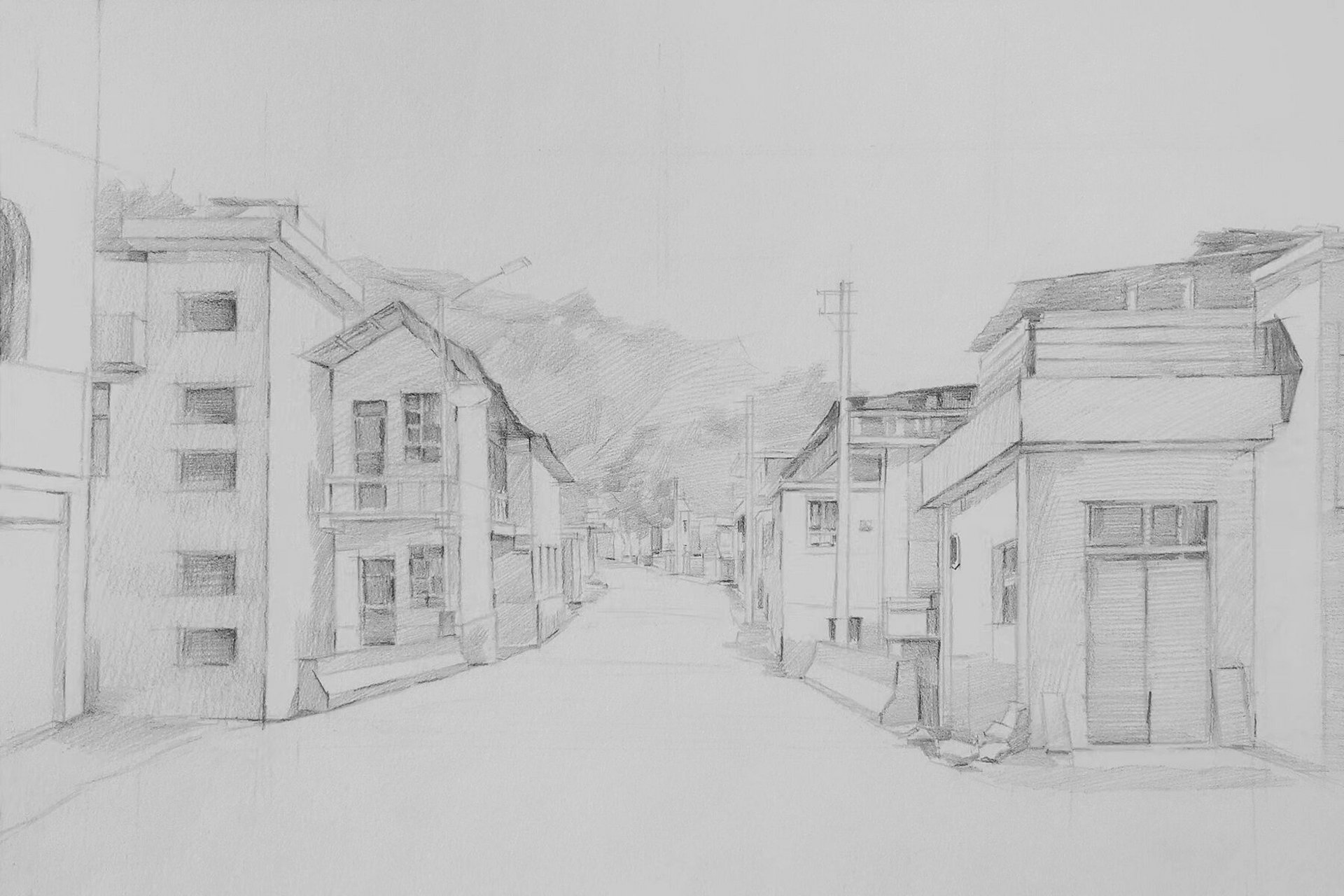 素描风景—街道