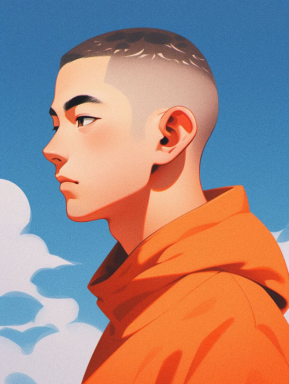 秋高气爽,换一个清爽的男生寸头头像吧