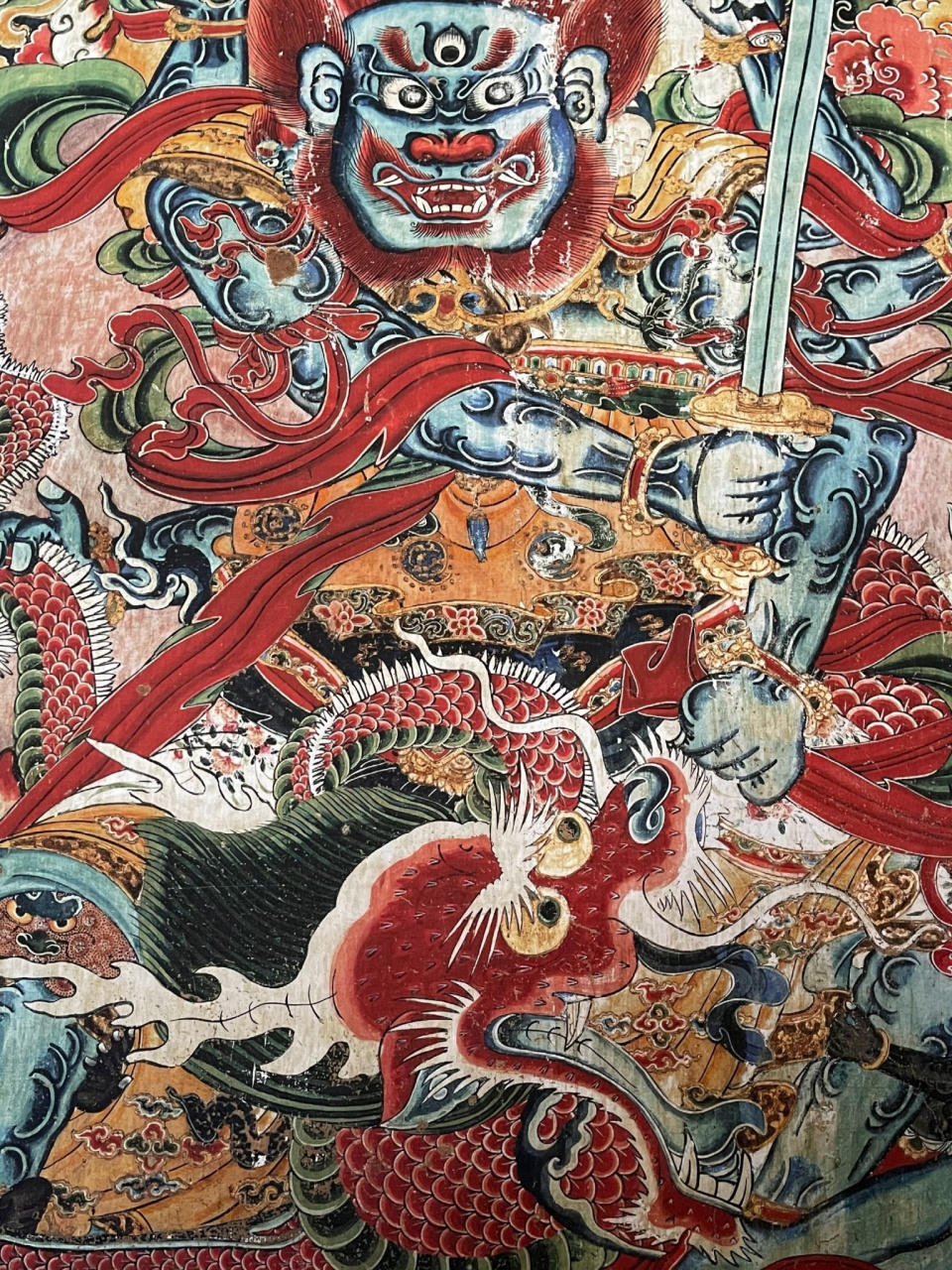 浑源永安寺壁画属于北方水陆画范畴,十大明王为释迦牟尼佛,阿弥陀佛