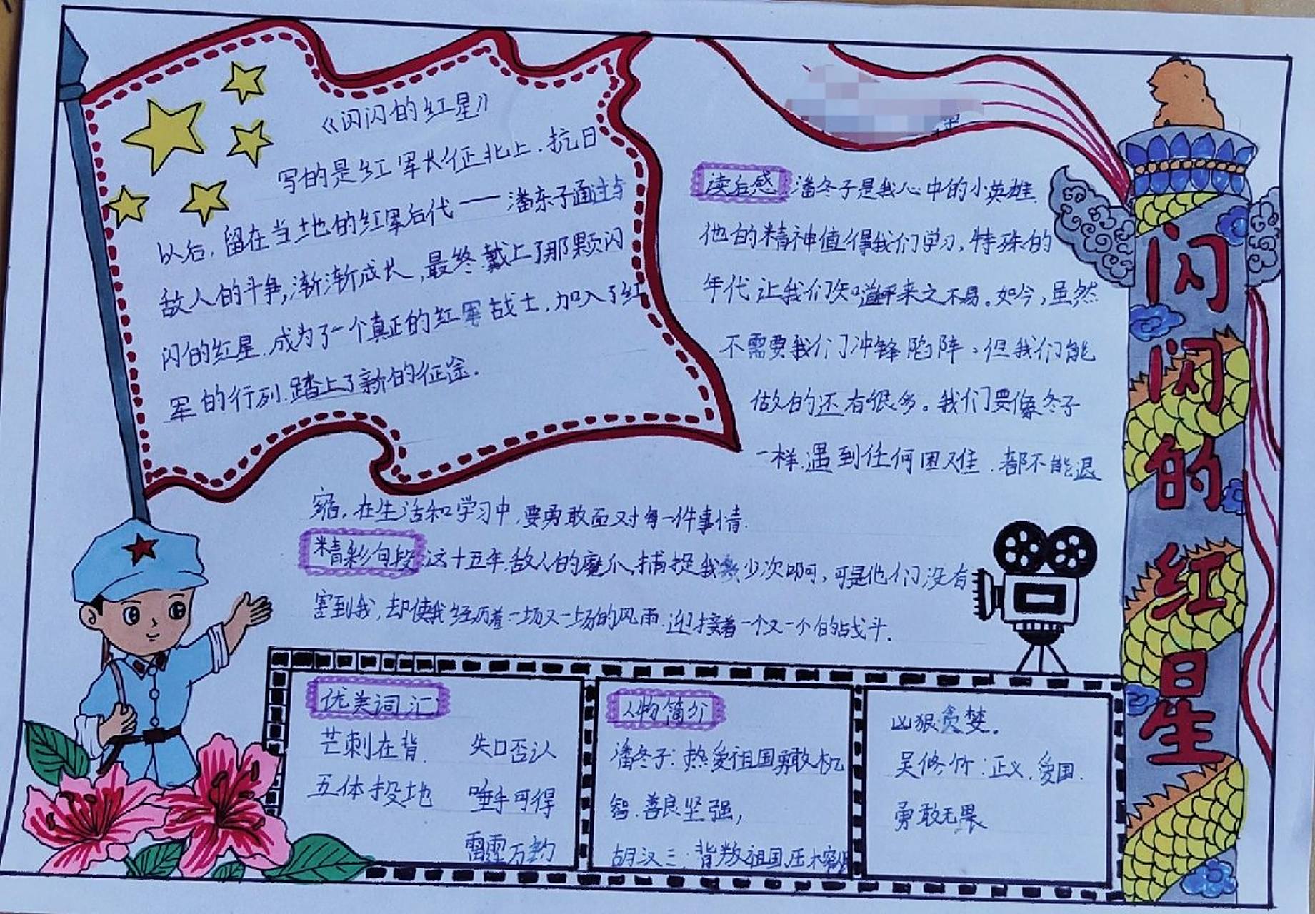 闪闪的红星手抄报