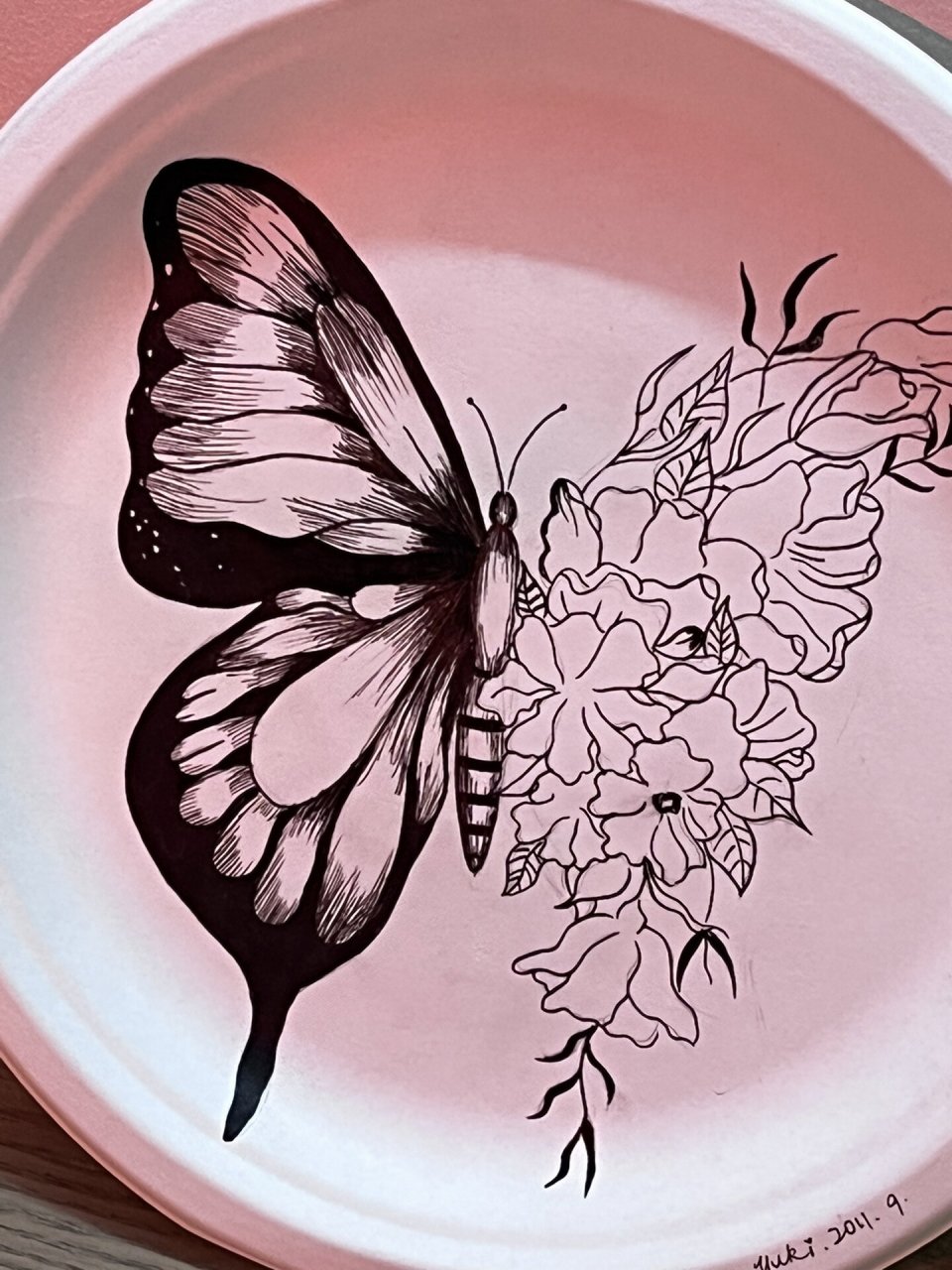 纸盘画 / 装饰画/ 碟子画 蝴蝶03(1) 黑白装饰画真的太好看了 今天