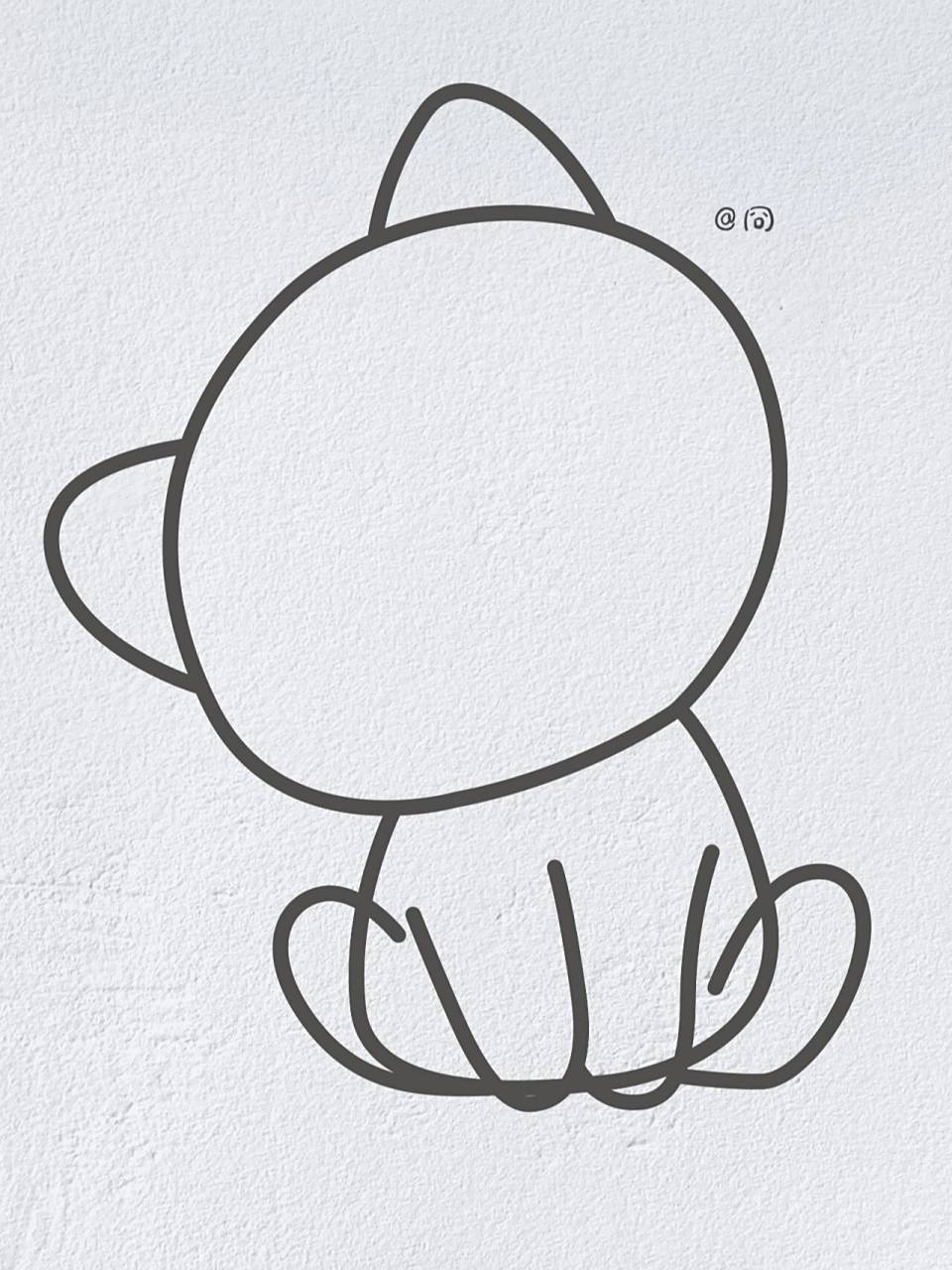 动物简笔画之可爱的小猫咪(内附过程图)