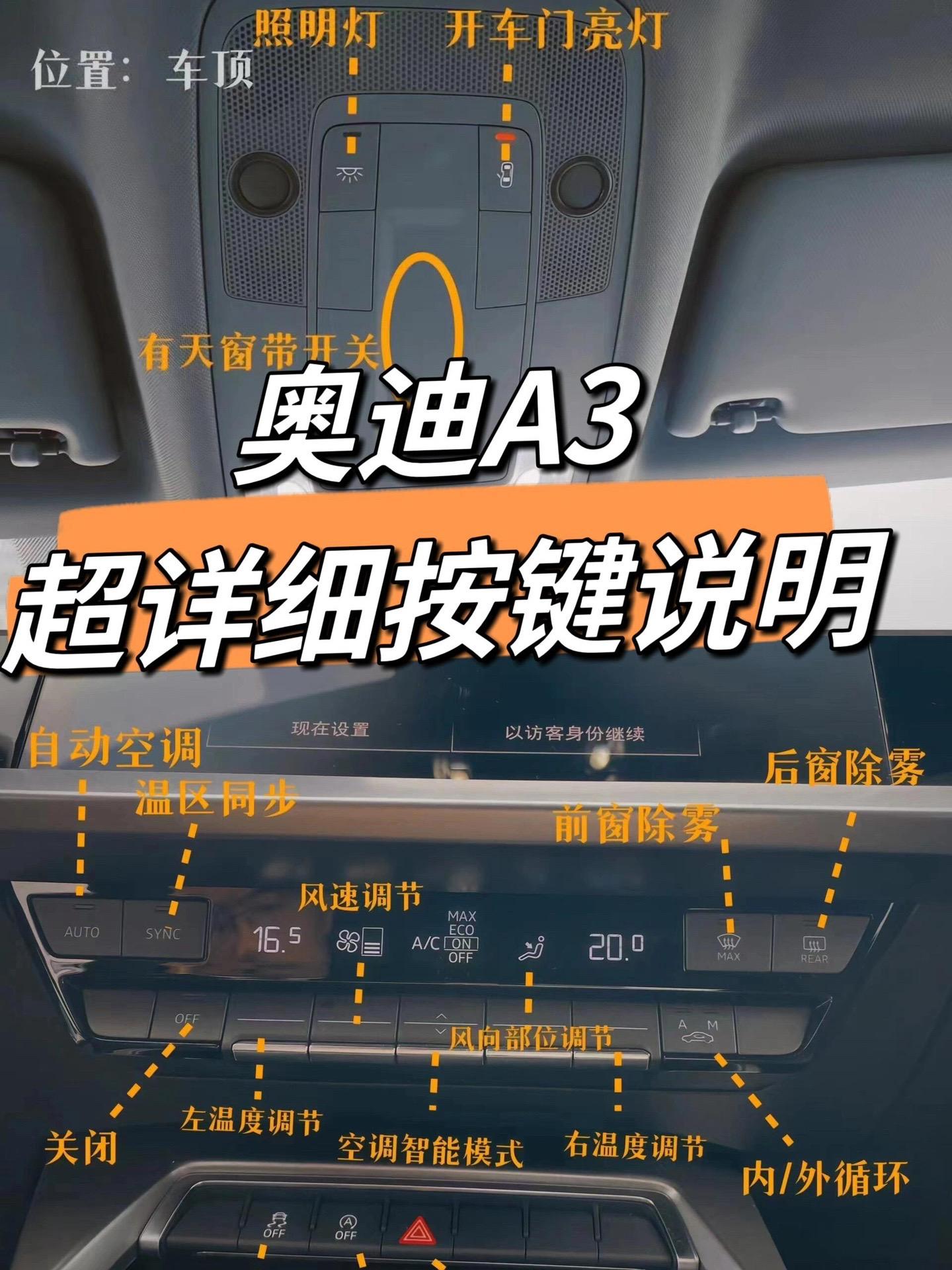 全网超详细奥迪a3按键说明图解!