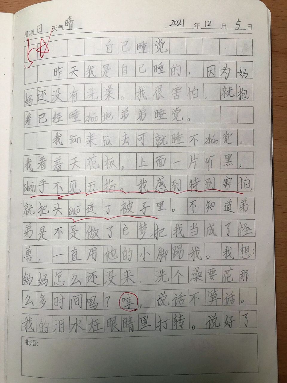 怎样写好日记,看看二年级小朋友写的 家里有两娃,晚上经常自己带娃.