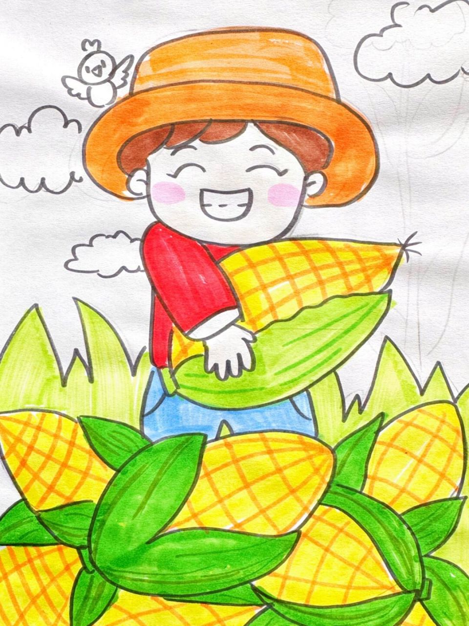 农夫儿童画 #创意美术儿童画# #儿童简笔画# #创意儿童画# #儿童创意