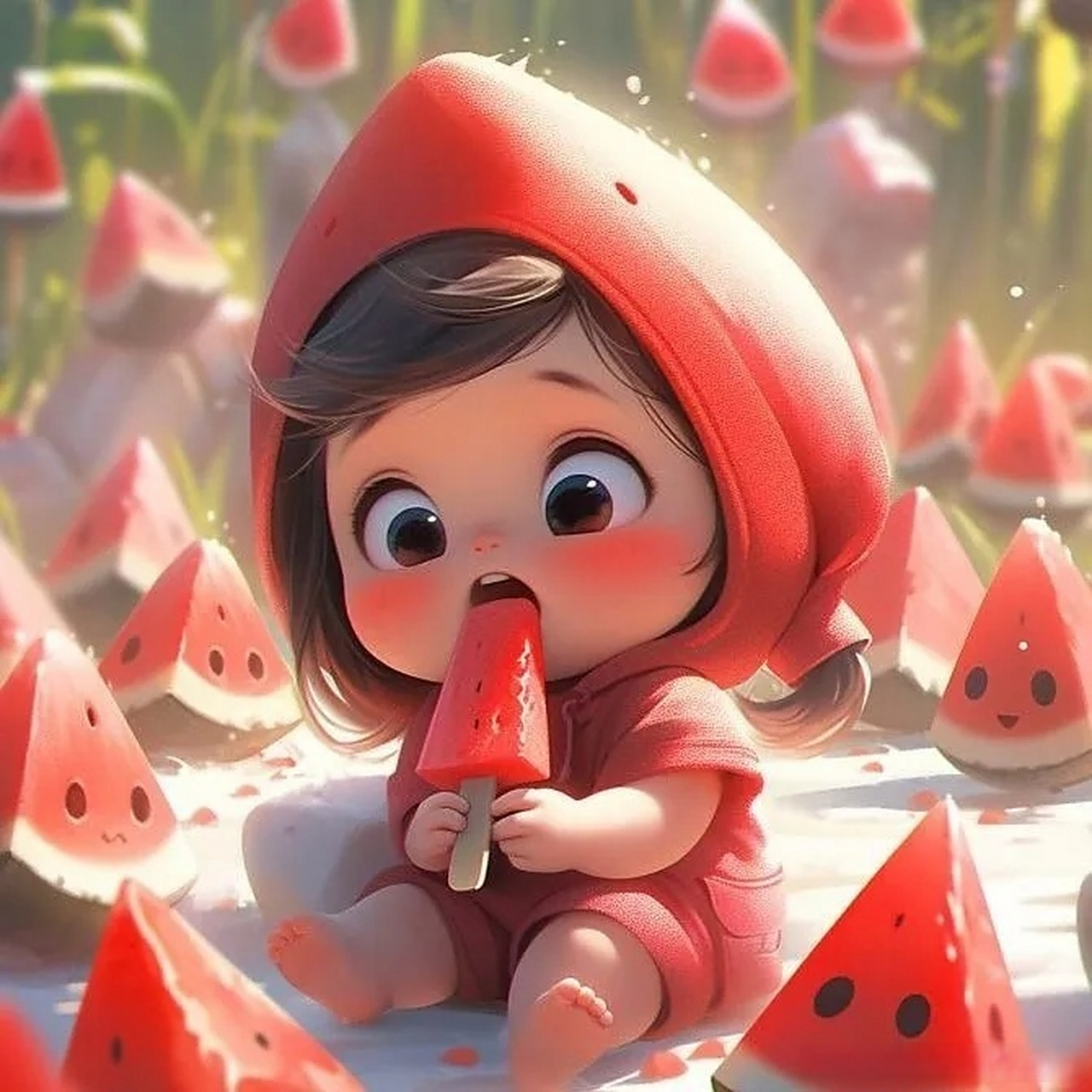 夏日冰棒萌娃头像 贼可爱.