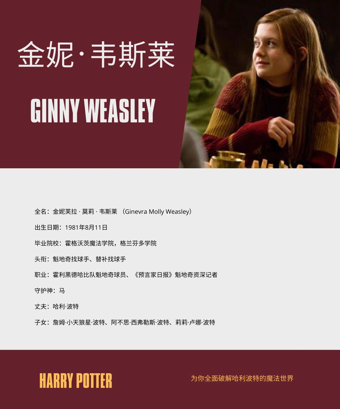 哈利波特科普94金妮篇:为什么哈利选择她