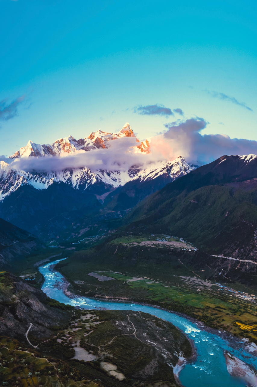 南迦巴瓦露出了长矛, 不负独自露营两天的守候78  #环国乡村自驾