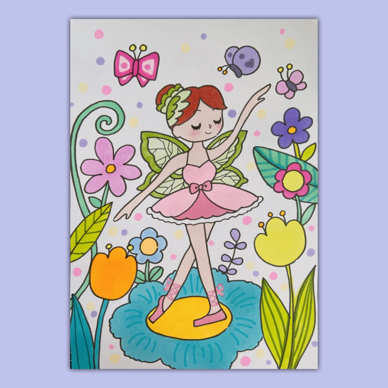 芭蕾舞女孩儿童画简笔画蝴蝶花朵植物小精灵 美术宝 芭蕾女孩 课效