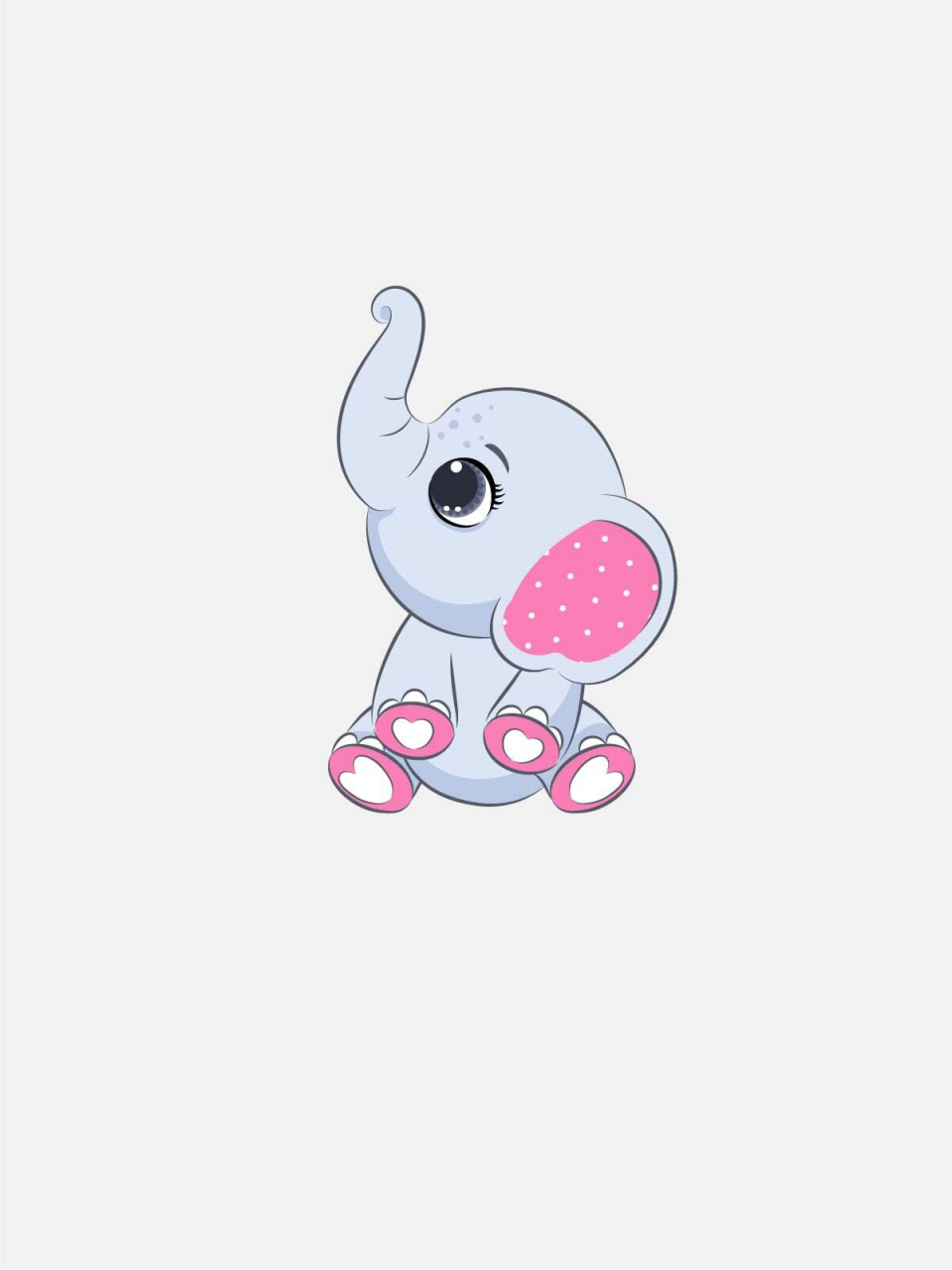 9797简笔画卡通大象～儿童高清手绘图 大象它有着墙壁似的躯干