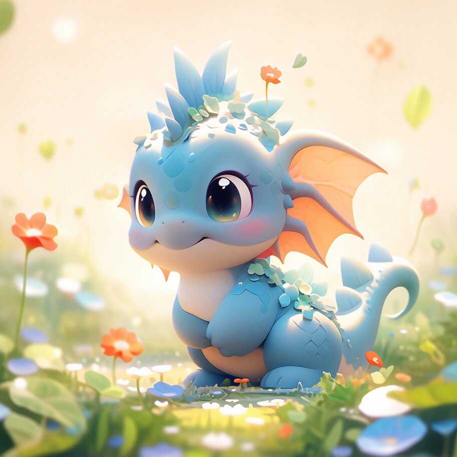 2024龙宝宝系列|伶俐乖巧小蓝龙93 麻麻,送你花花94,你带我回家好